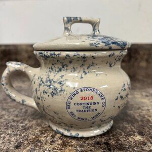 **** 2018 Limited Collectable Red Wing Pottery Chamber Pot with Lid Numbered ***